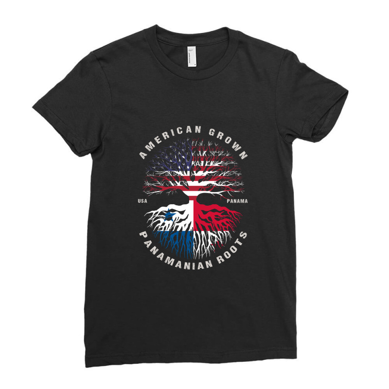 American Grown Panamanian Roots Panama Flag Ladies Fitted T-Shirt by WilmaMorgan | Artistshot