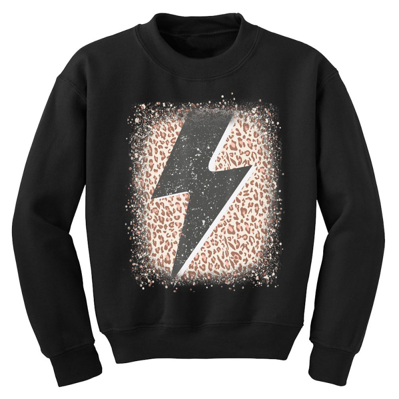 Womens Leopard Cheetah Thunder Print Cool Lightning Bolt Youth Sweatshirt by cm-arts | Artistshot