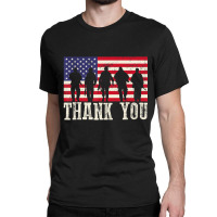 Patriotic American Flag Thank You Women Kid Girl Boy Classic T-shirt | Artistshot