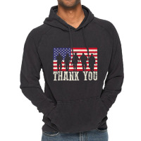 Patriotic American Flag Thank You Women Kid Girl Boy Vintage Hoodie | Artistshot