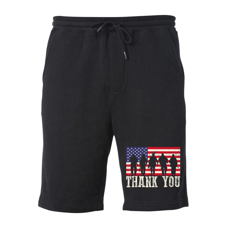 Patriotic American Flag Thank You Women Kid Girl Boy Fleece Short | Artistshot