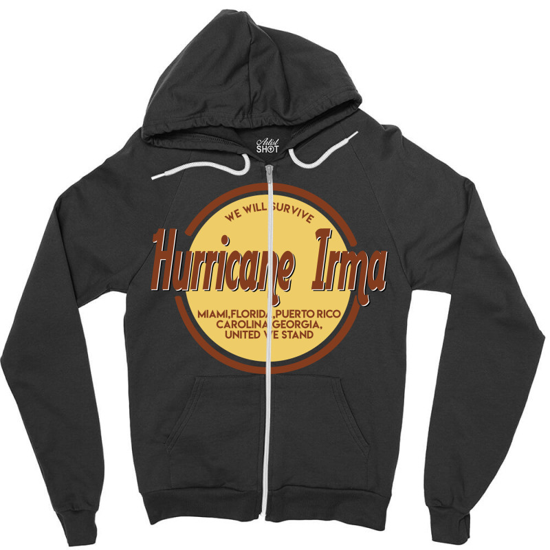 Hurricane Irma Zipper Hoodie | Artistshot