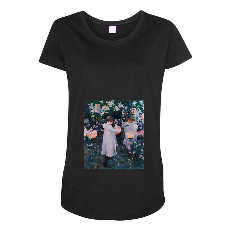 John Singer Sargent - Carnation Maternity Scoop Neck T-shirt by cm-arts | Artistshot