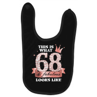 68 & Fabulous I Rose And Black Party Group Candid Photo Item Baby Bibs | Artistshot