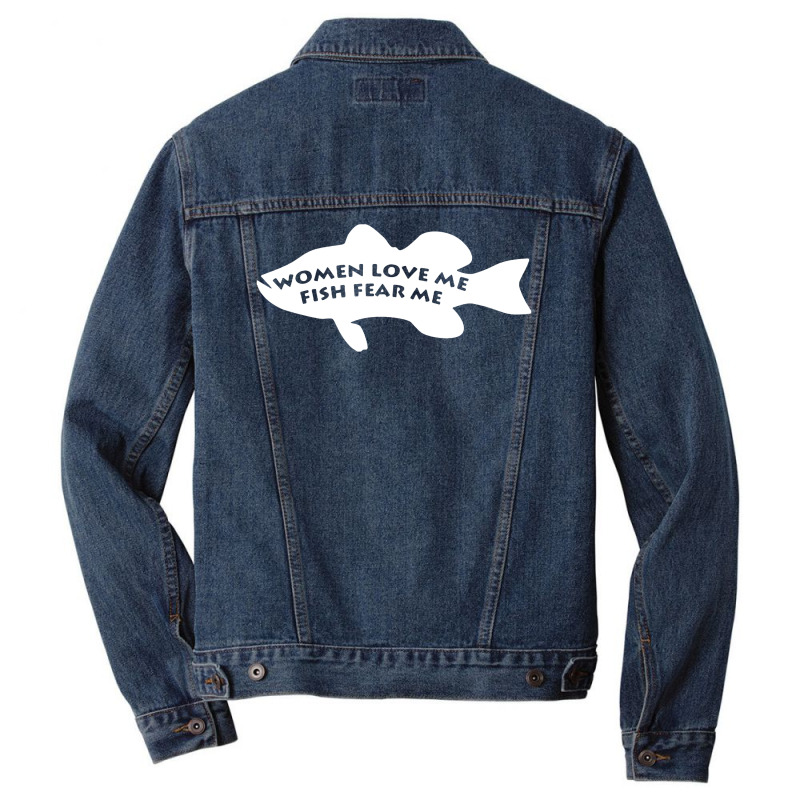 Woman Love Me Fish Fear Me Men Denim Jacket by cm-arts | Artistshot