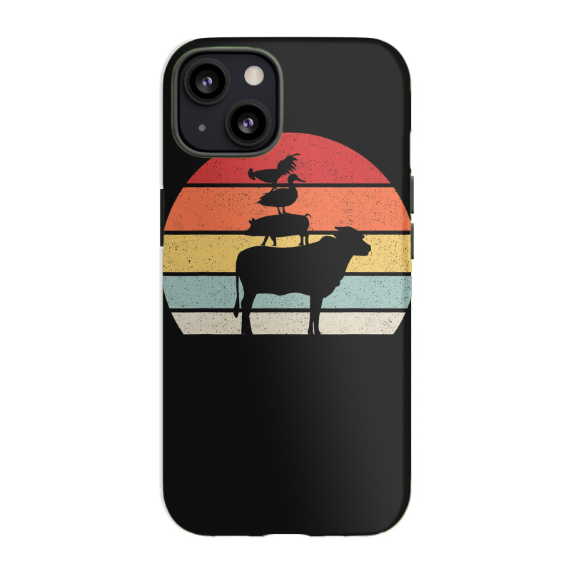 Retro Farm Animals Animal Lover Cow Pig Duck & Chicken Iphone 13 Case | Artistshot