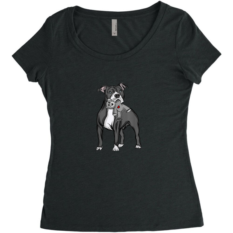 Cute American Staffordshire Terrier Women's Triblend Scoop T-shirt by RobertTaylor | Artistshot