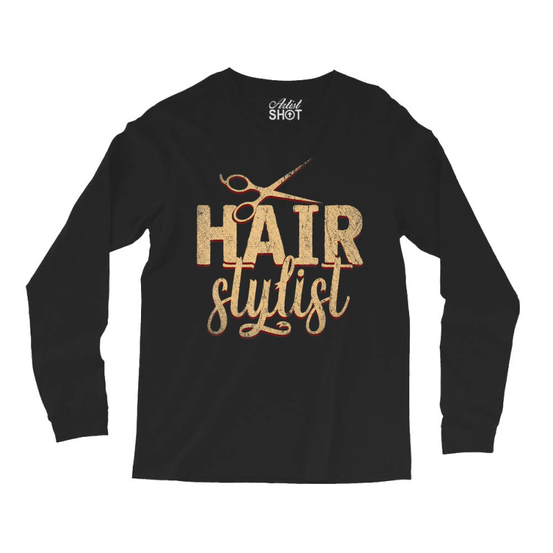 Hairdresser Scissors Hair Salon Hair Stylist Hairstylist Long Sleeve Shirts by cm-arts | Artistshot