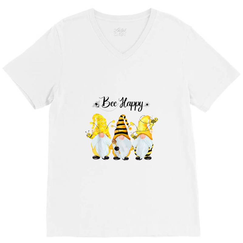 Bee Happy Bee Gnome Spring V-neck Tee | Artistshot