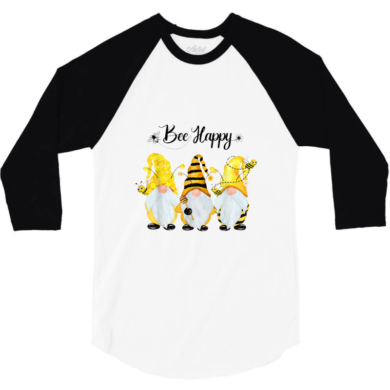 Bee Happy Bee Gnome Spring 3/4 Sleeve Shirt | Artistshot