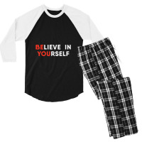 Believe In Yourself Motivation Pullover Men's 3/4 Sleeve Pajama Set | Artistshot