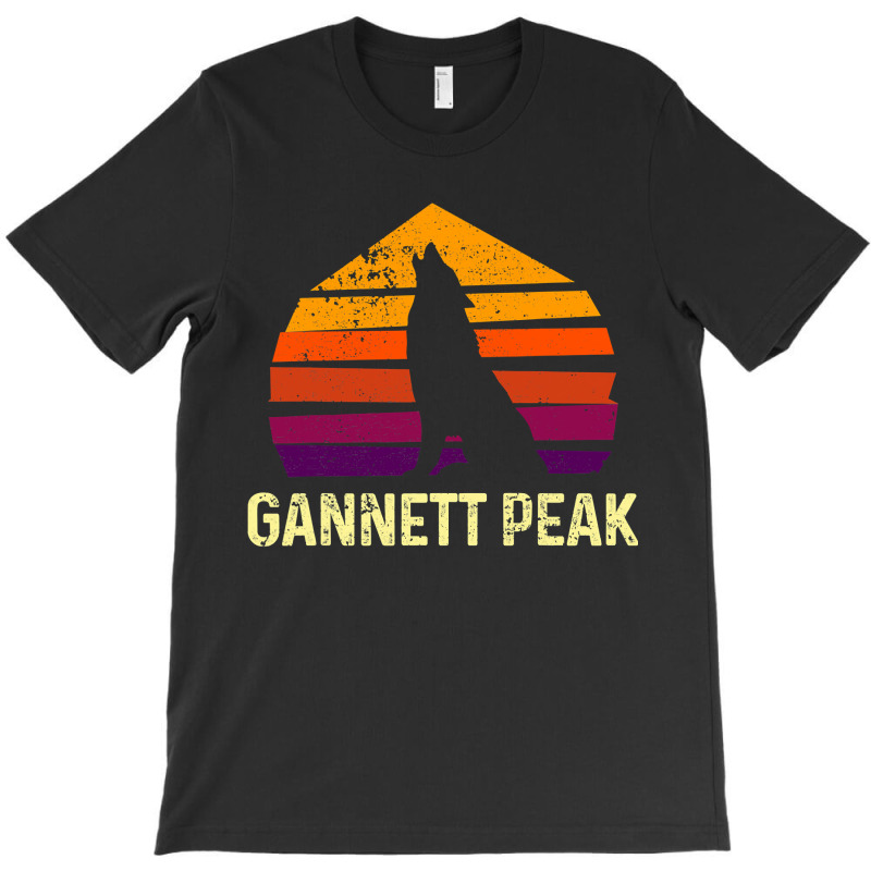 Retro Gannett Peak Wyoming National Park Wolfs Head T-shirt | Artistshot