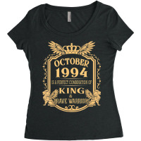 King Born In October 1994 Is A Combination King Birthday Gif Women's Triblend Scoop T-shirt | Artistshot