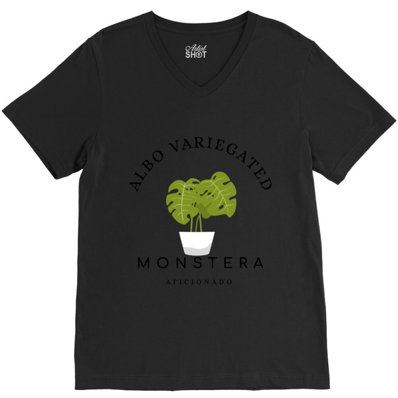 Albo Variegated Monstera Aficionado V-neck Tee | Artistshot