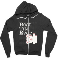 Best Titi Ever Pattern Cute Aunt Auntie White Bear Women Zipper Hoodie | Artistshot