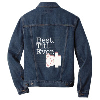 Best Titi Ever Pattern Cute Aunt Auntie White Bear Women Men Denim Jacket | Artistshot