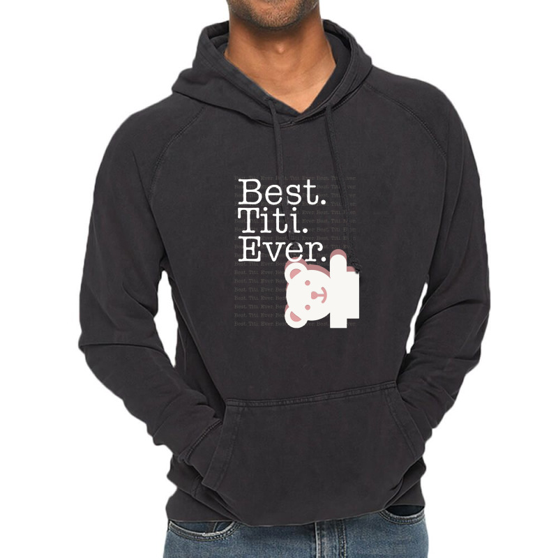 Best Titi Ever Pattern Cute Aunt Auntie White Bear Women Vintage Hoodie | Artistshot