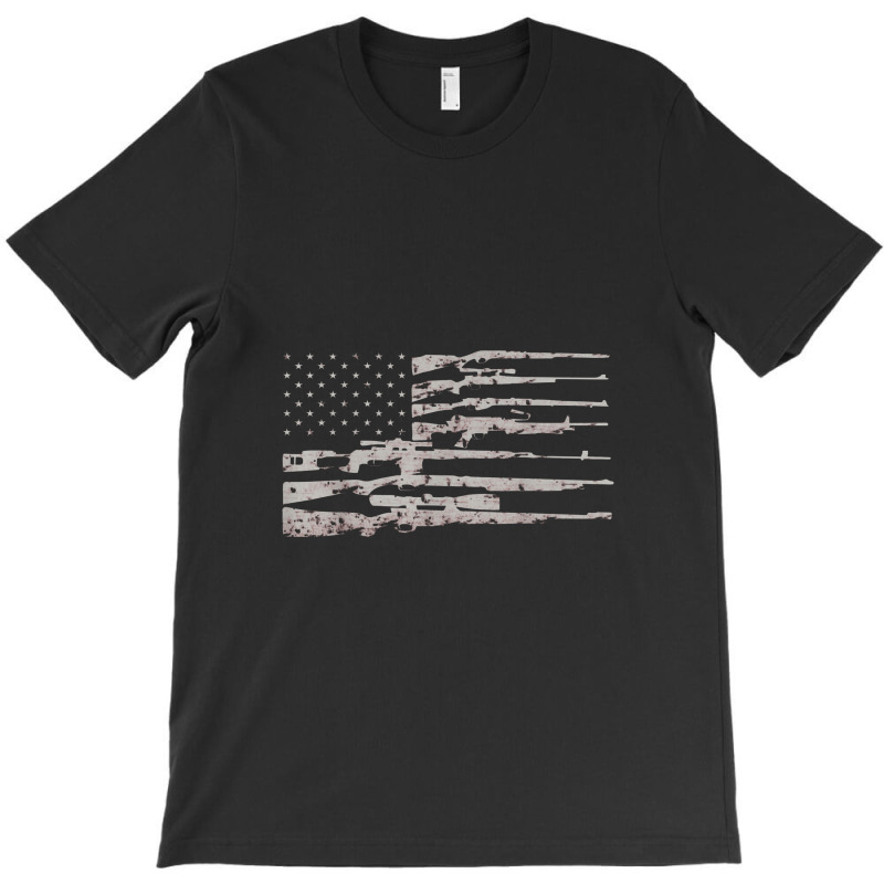 Big American Flag With Machine Guns 2a Flag T-shirt | Artistshot