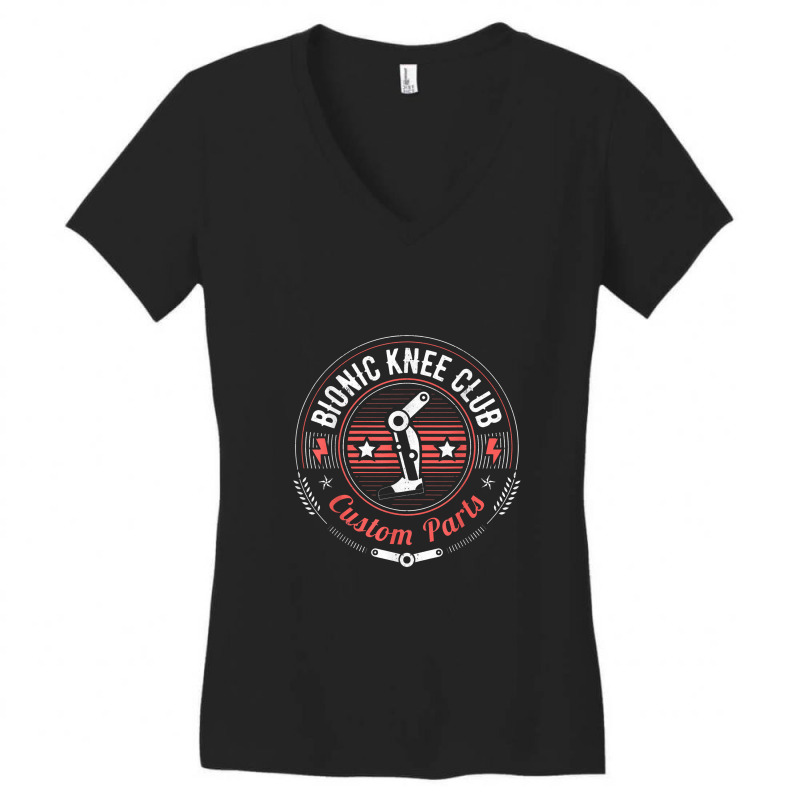 Bionic Knee Club Parts Funny Knee Replacement Women's V-Neck T-Shirt by nandhinidi | Artistshot