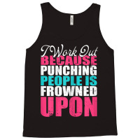 Womens I Work Out Because Punching Fitness Women's Bodybuilding Tank Top | Artistshot