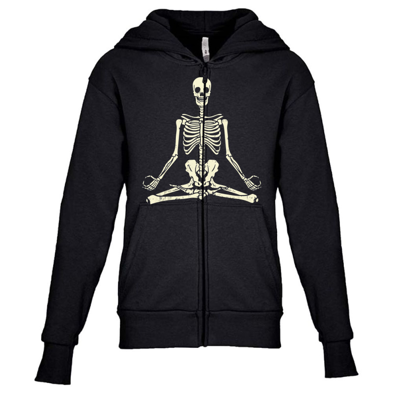 Meditating Skeleton Lotus Yoga Zen Balance Halloween Costume Tank Top Youth Zipper Hoodie by Jay99 | Artistshot