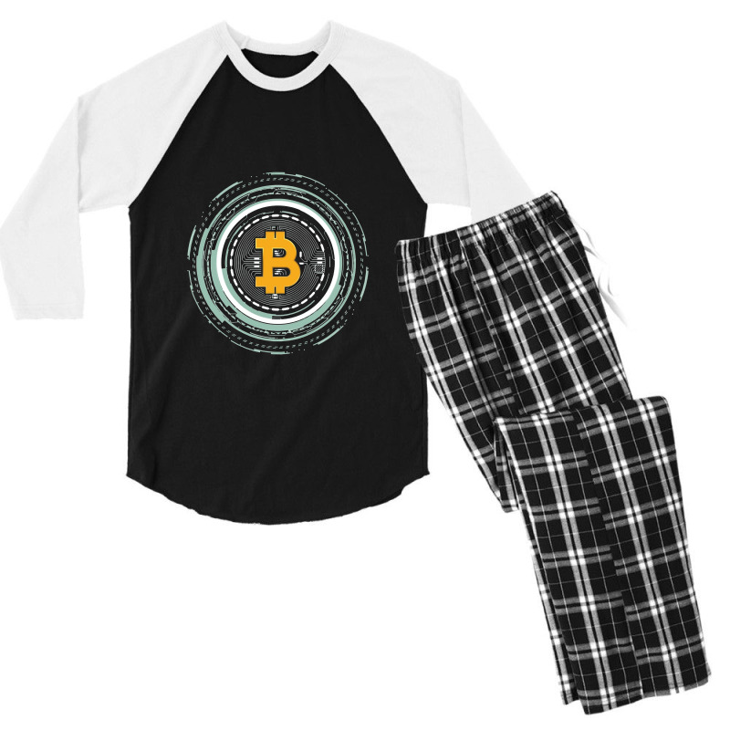 Bitcoin Cryptocurrency Crypto Pullover Men's 3/4 Sleeve Pajama Set | Artistshot