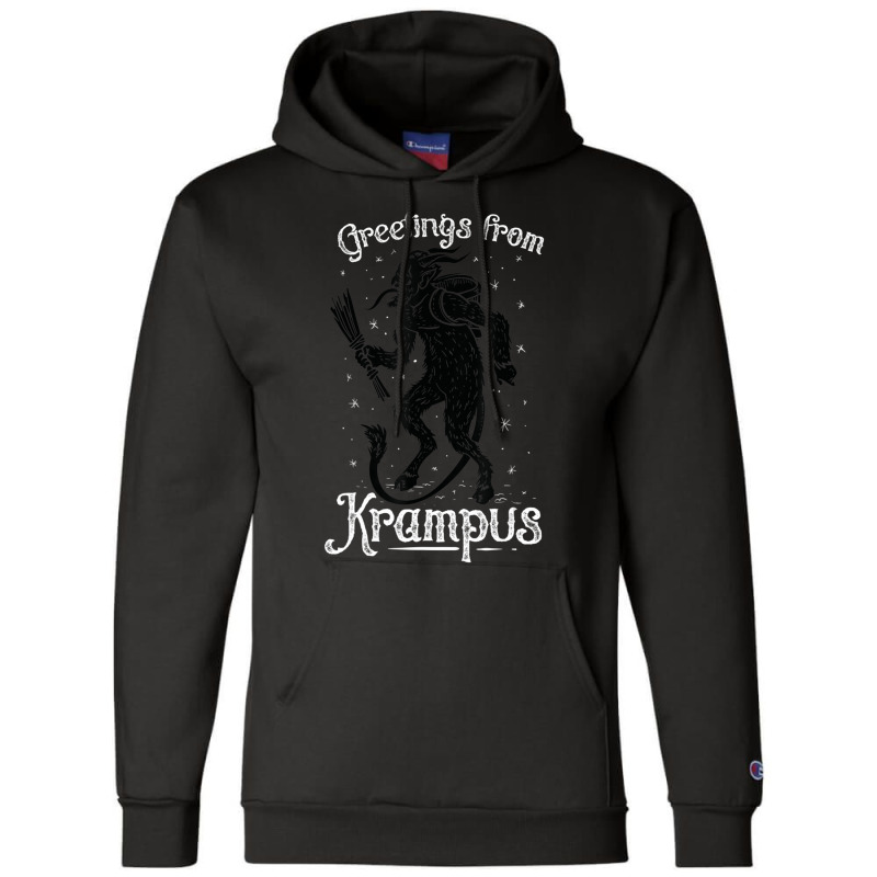 Greetings From Krampus, Fun Pre-germanic Paganism Champion Hoodie | Artistshot