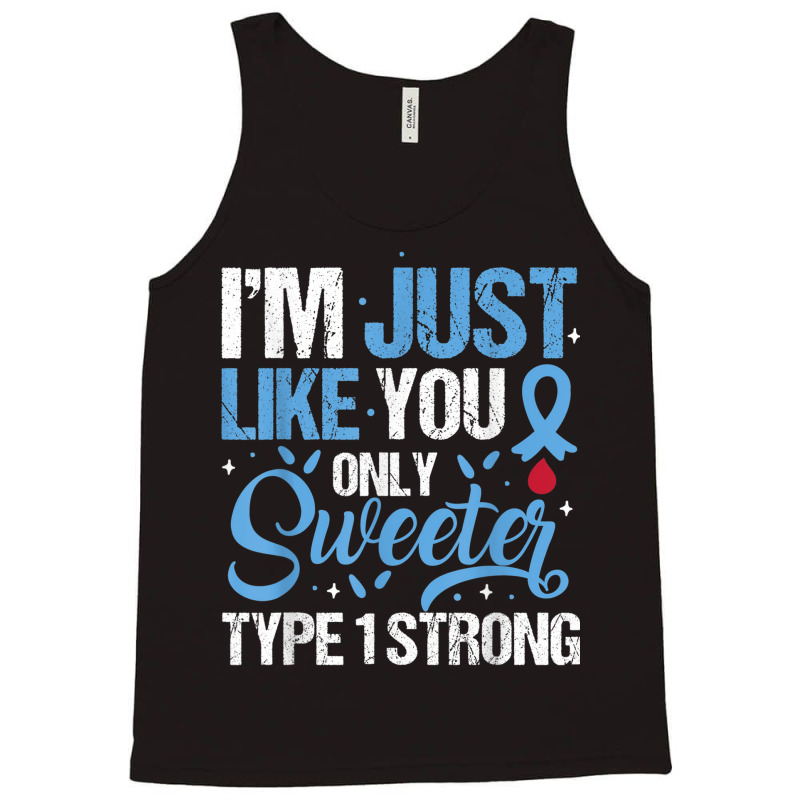 Type 1 Strong T1d Warrior Diabetes Awareness Blue Ribbon Tank Top | Artistshot