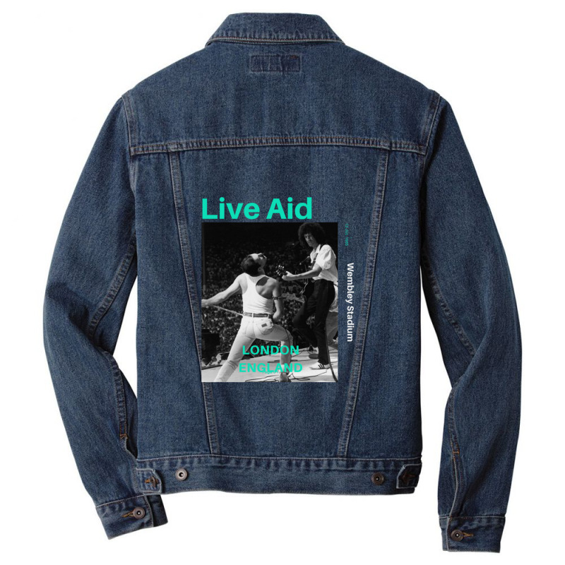 Live Aid At Wembley Essential 1 Men Denim Jacket by cm-arts | Artistshot