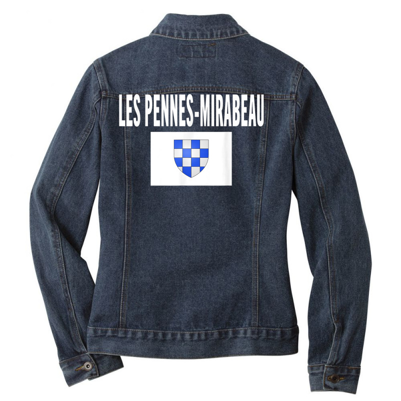 Les Pennes Mirabeau Flag National France Pride Gift Ladies Denim Jacket by Clinical | Artistshot