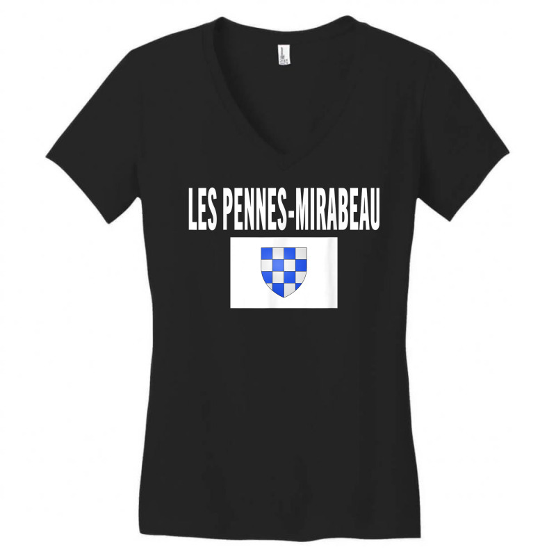 Les Pennes Mirabeau Flag National France Pride Gift Women's V-Neck T-Shirt by Clinical | Artistshot