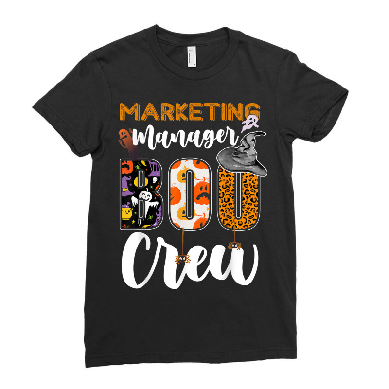 Marketing Manager Boo Crew Halloween Matching Marketer Ladies Fitted T-Shirt by August | Artistshot