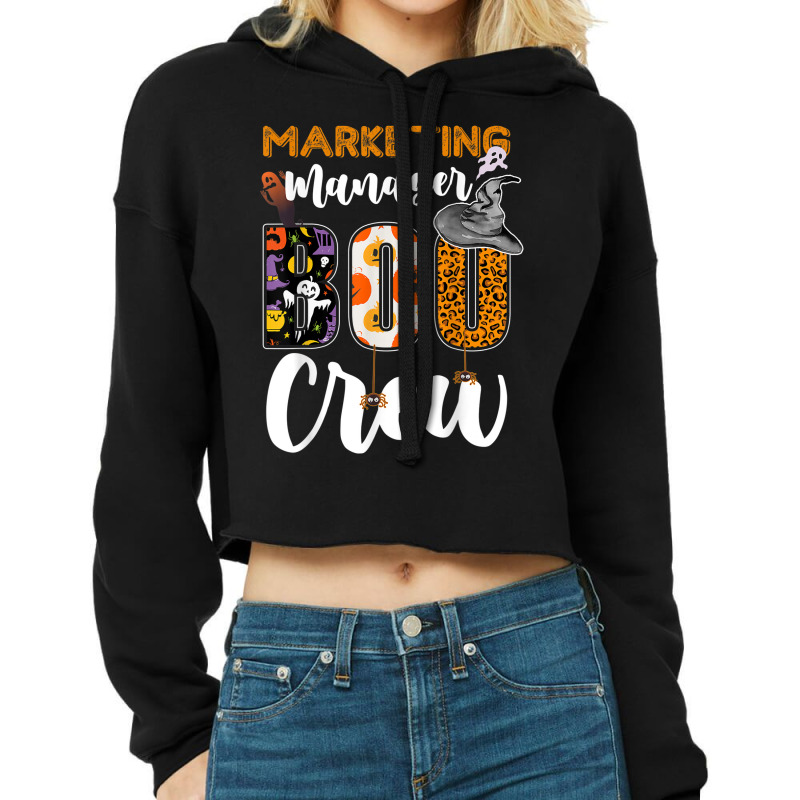 Marketing Manager Boo Crew Halloween Matching Marketer Cropped Hoodie by August | Artistshot