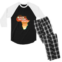 Black History Month 2022 Africa Melanin Men Women Boys Girls Men's 3/4 Sleeve Pajama Set | Artistshot