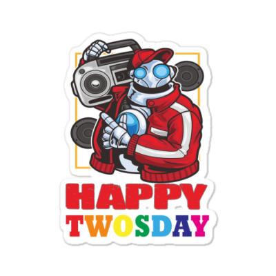 Funny Twosday Music Lover Sticker Designed By Fga Apparel