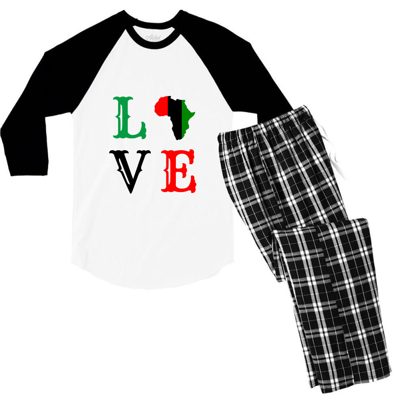 Black History Month 2022 Africa Women Men Boys Girls Love Men's 3/4 Sleeve Pajama Set | Artistshot