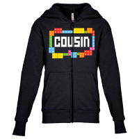 Master Builder Cousin Bricks Blocks Building Family Set Youth Zipper Hoodie | Artistshot