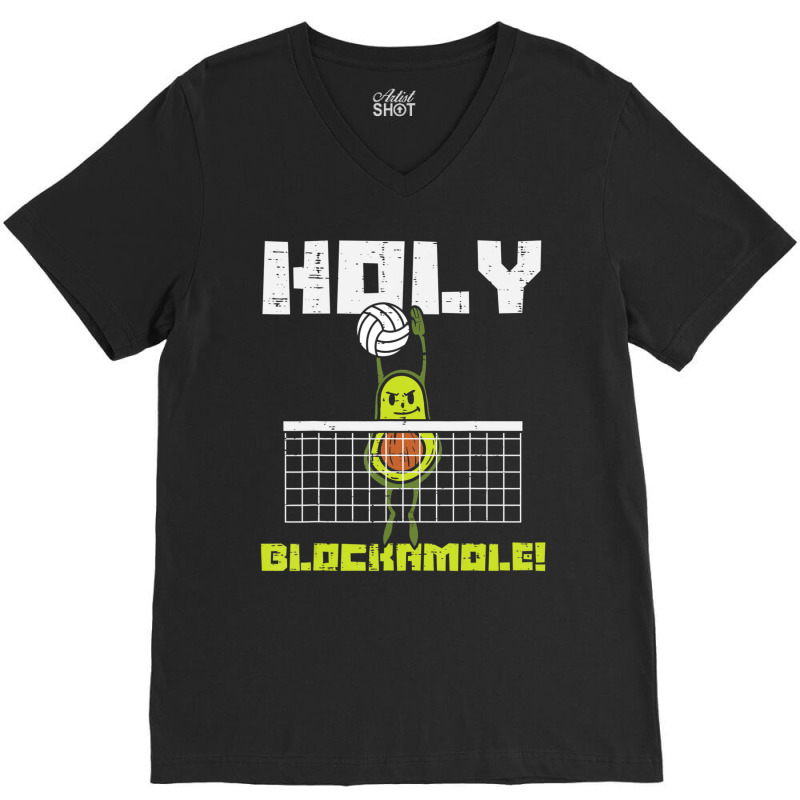 Holy Blockamole Avocado Volleyball Player Blocker Men Women V-Neck Tee by cm-arts | Artistshot