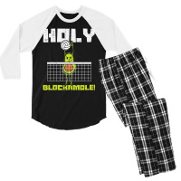 Holy Blockamole Avocado Volleyball Player Blocker Men Women Men's 3/4 Sleeve Pajama Set | Artistshot