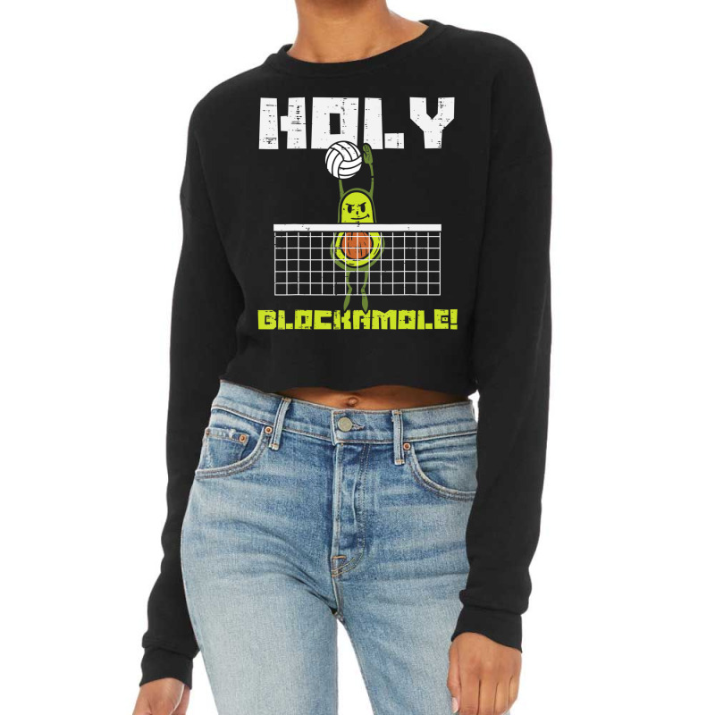 Holy Blockamole Avocado Volleyball Player Blocker Men Women Cropped Sweater by cm-arts | Artistshot