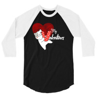 My Cat Is My Valentines 3/4 Sleeve Shirt | Artistshot