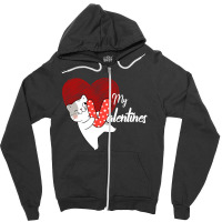 My Cat Is My Valentines Zipper Hoodie | Artistshot