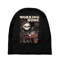 Working From Home Office Grim Reaper Skull Cute Halloween T Shirt Baby Beanies | Artistshot