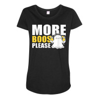 More Boos Please Funny Halloween Drinking Ghost Drunk Maternity Scoop Neck T-shirt | Artistshot