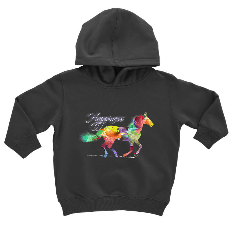 Horse Happiness Horse Lover Equestrian Toddler Hoodie by cm-arts | Artistshot