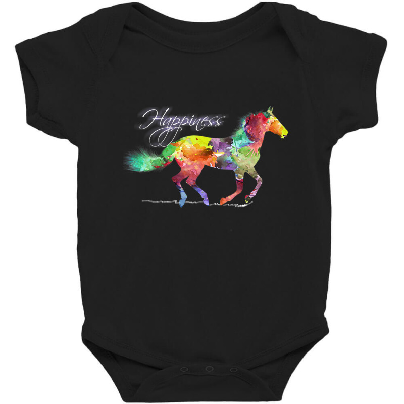 Horse Happiness Horse Lover Equestrian Baby Bodysuit by cm-arts | Artistshot