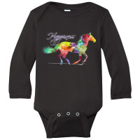 Horse Happiness Horse Lover Equestrian Long Sleeve Baby Bodysuit | Artistshot