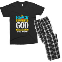 Black Is Beautiful Black History Month Gift Blue Men's T-shirt Pajama Set | Artistshot