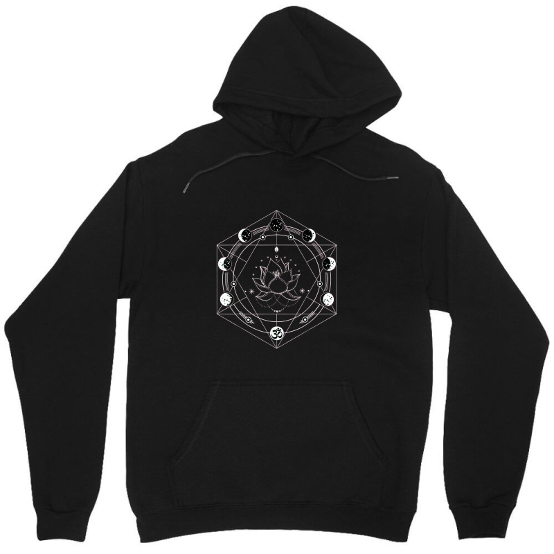 Black Lotus Moon Flower Phases Yoga Unisex Hoodie | Artistshot