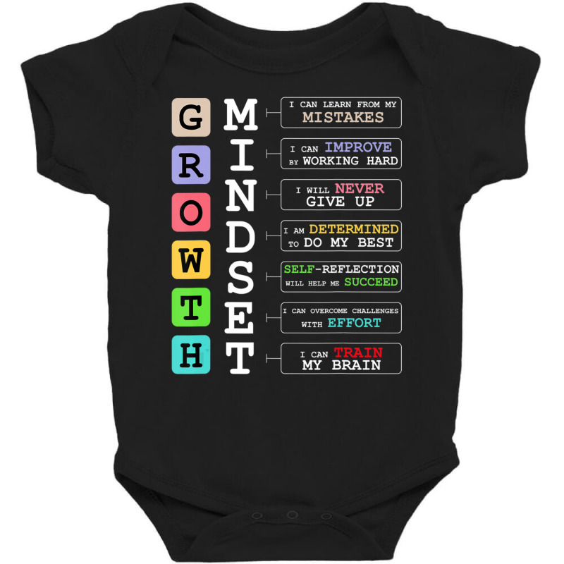 Growth Mindse Positive School Classroom Teacher Baby Bodysuit by cm-arts | Artistshot